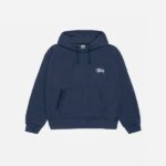 stussy basic hoodie navy