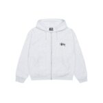 stussy basic zip hoodie Ash Heather