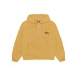 stussy basic zip hoodie black Curry