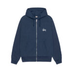 stussy basic zip hoodie navy