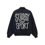 Stussy Sport Melton Varsity Jacket black