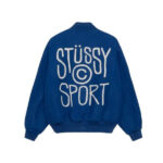 Stussy Sport Melton Varsity Jacket blue