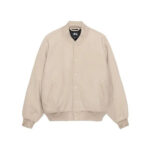 Stussy Sport Melton Varsity Jacket oat