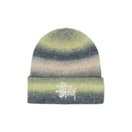 Stussy Spray Stripe Cuff Beanie green