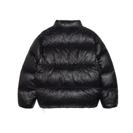 Stussy Wrinkled Nylon Down Puffer Jacket black